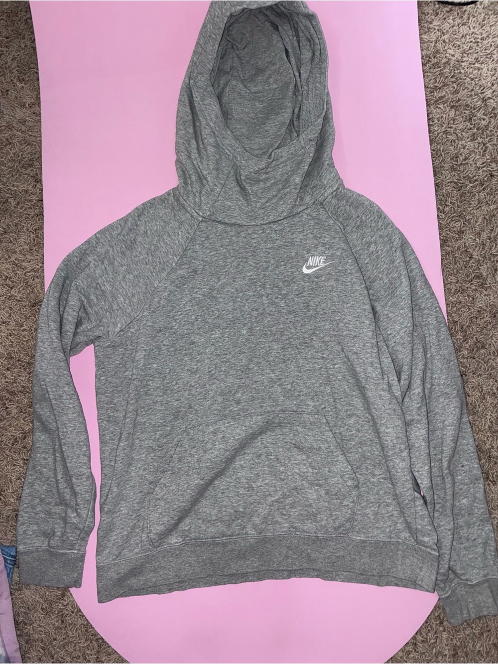 Nike Women's Heather Gray Hooded Pullover Sweater
